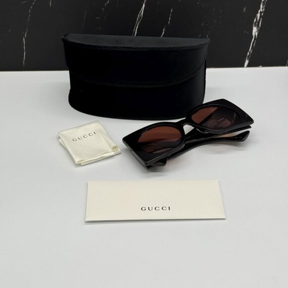 NEW GG1254S 002 GUCCI BUTTERFLY HAVANA BROWN WOMEN GUCCI SUNGLASSES - Picture 10 of 10